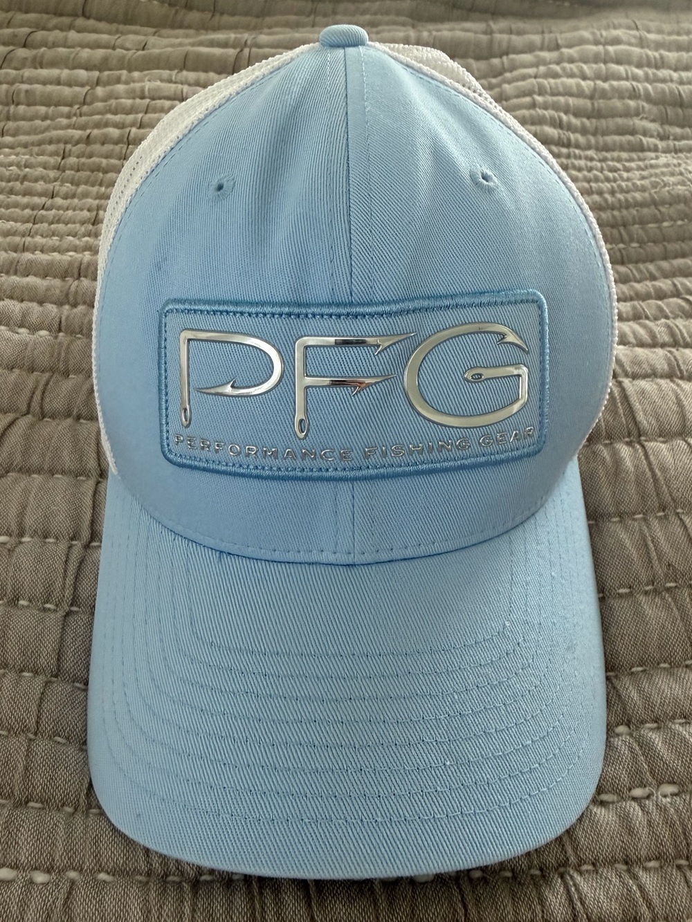 PFG Performance Fishing Gear by Columbia Light Blue Trucker Hat L/XL
